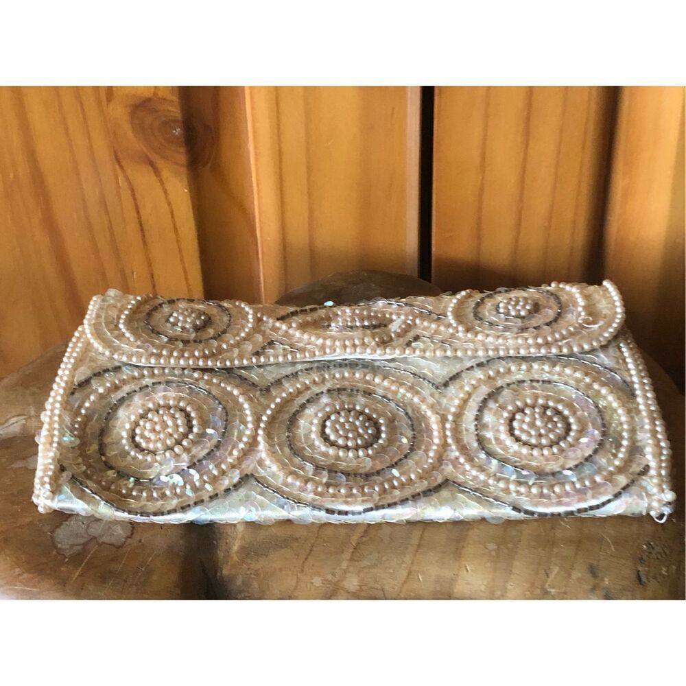 Retro 1950s-60s Sharonee Bag – Hand Beaded Clutch, Japan